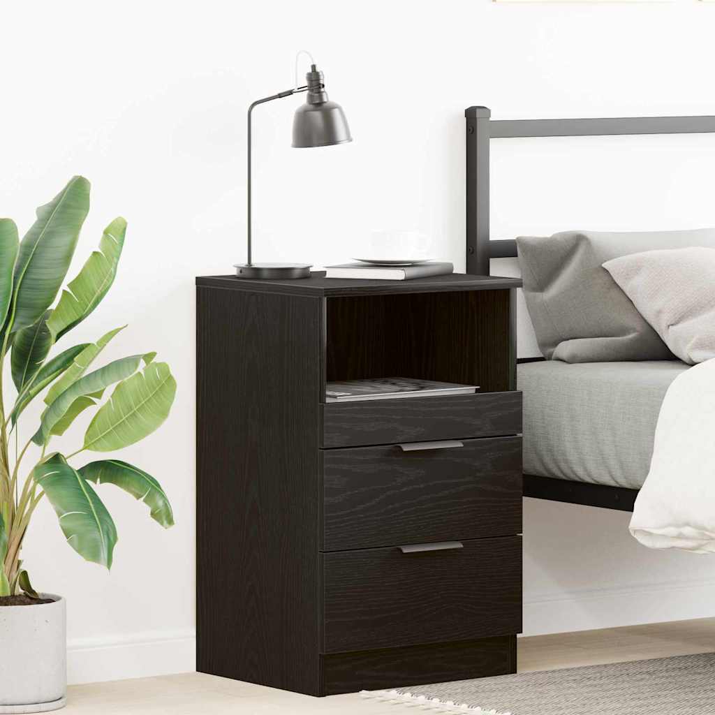 vidaXL Nachttisch Schwarz Eichen-Optik 40 x 35 x 65 cm Holzwerkstoff