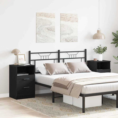 Nachttisch 2 pcs Schwarz Eichen-Optik 40 x 35 x 65 cm