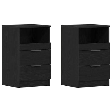 vidaXL Nachttisch 2 pcs Schwarz Eichen-Optik 40 x 35 x 65 cm