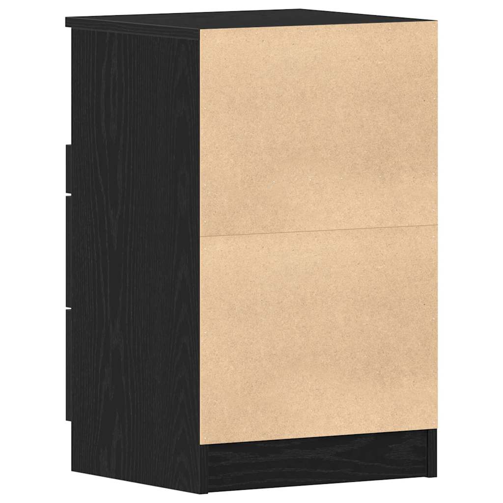 Nachttisch 2 pcs Schwarz Eichen-Optik 40 x 35 x 65 cm