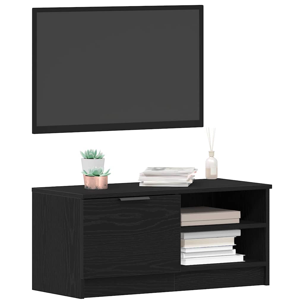TV-Schränk Schwarz Eichen-Optik 80 x 35 x 36,5 cm Holzwerkstoff