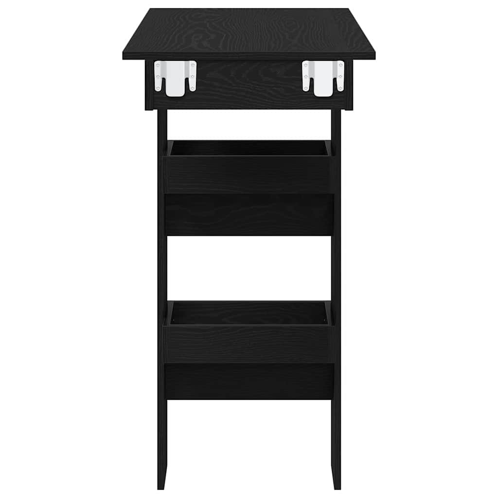 Wand Bar Tisch Schwarz Eichen-Optik 102 x 45 x 103,5 cm