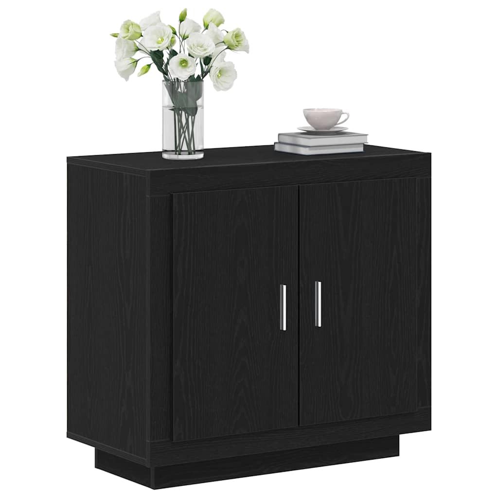 Sideboard Schwarz Eichen-Optik 80 x 40 x 75 cm Holzwerkstoff
