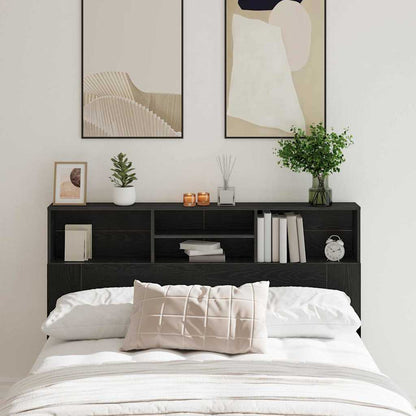 vidaXL Kopfteil Schrank Schwarz Eichen-Optik 160 x 19 x 103,5 cm
