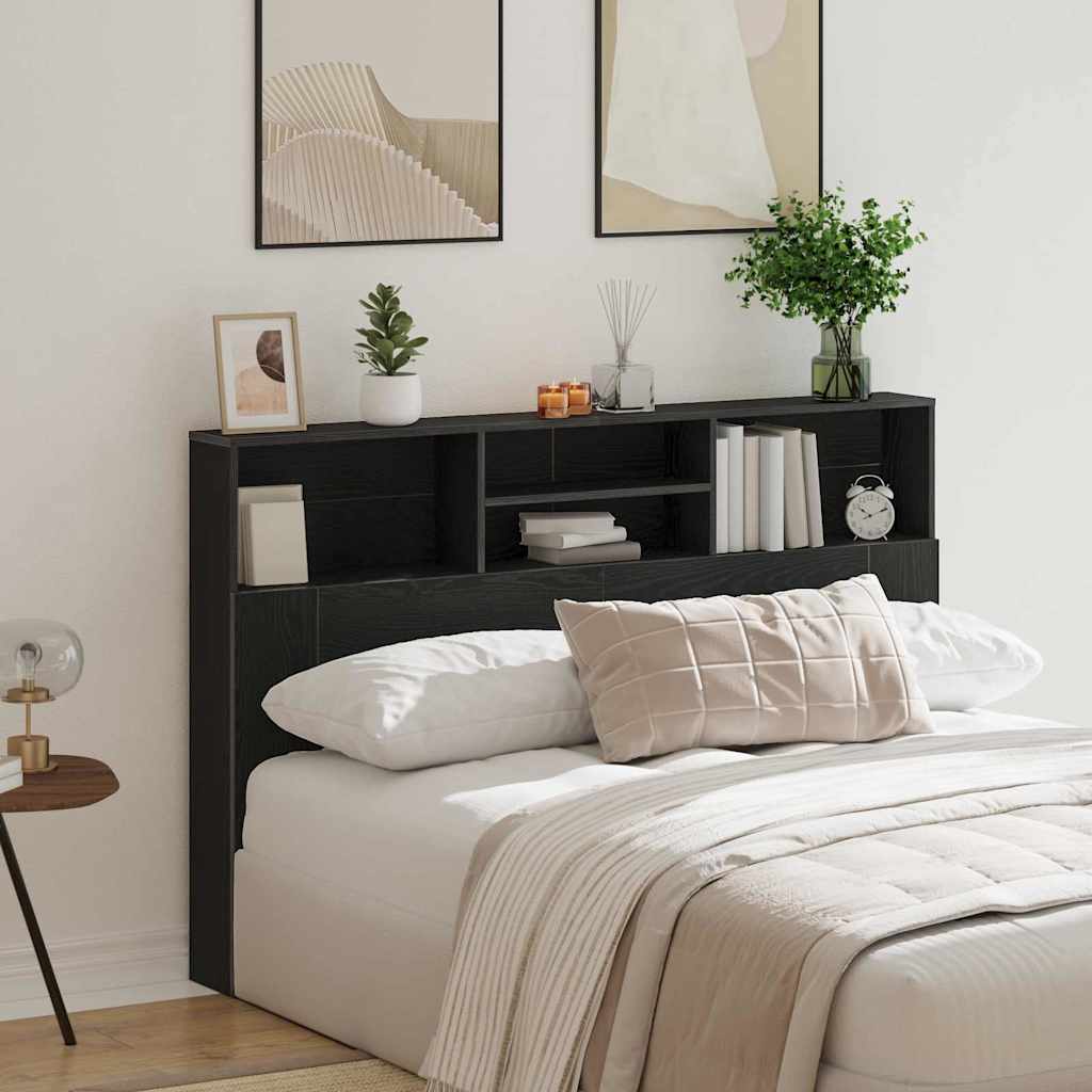 vidaXL Kopfteil Schrank Schwarz Eichen-Optik 160 x 19 x 103,5 cm
