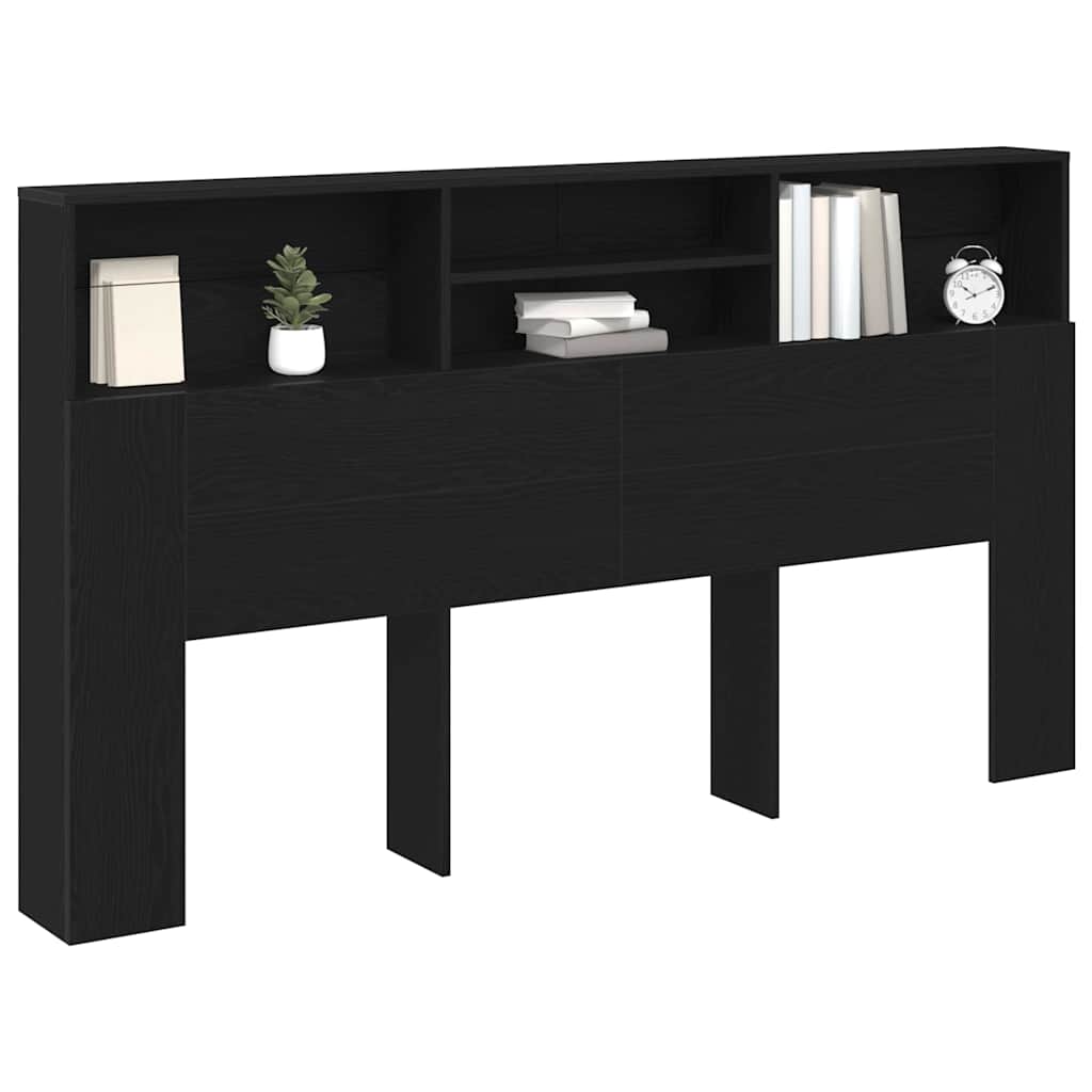Kopfteil Schrank Schwarz Eichen-Optik 180 x 19 x 103,5 cm