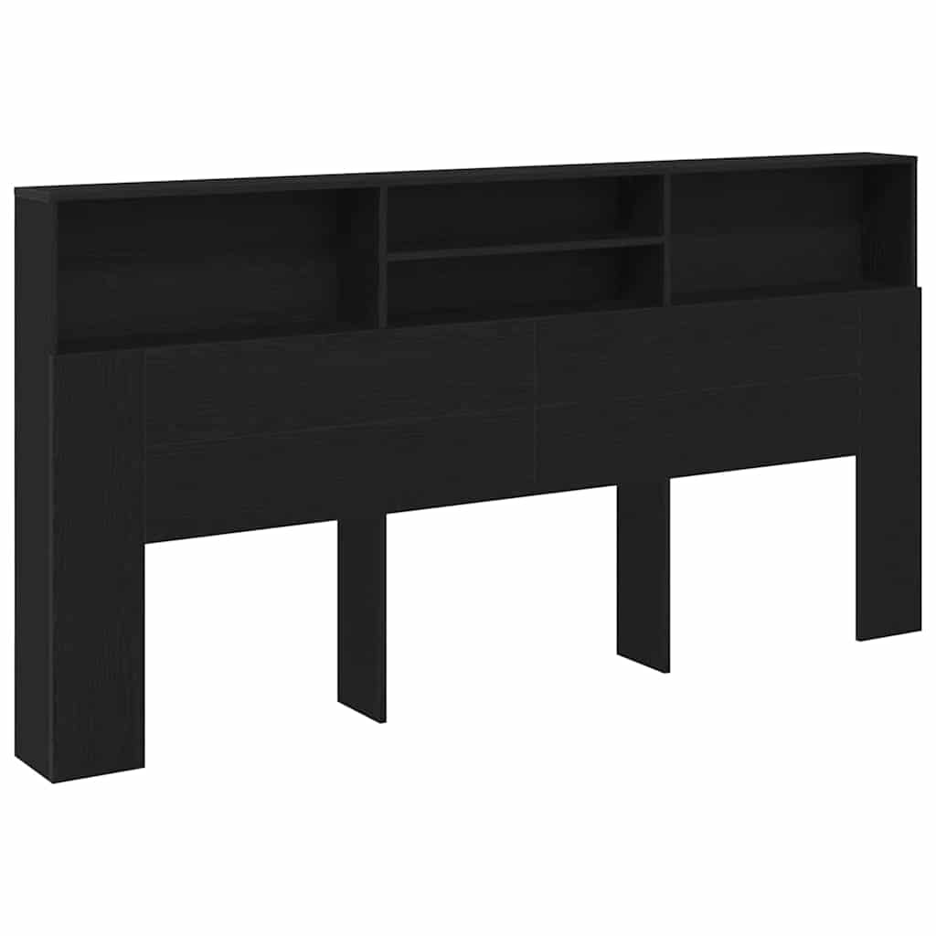 Kopfteil Schrank Schwarz Eichen-Optik 200 x 19 x 103,5 cm