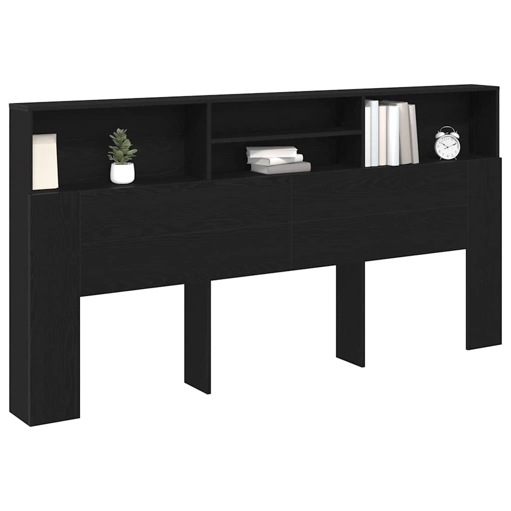 Kopfteil Schrank Schwarz Eichen-Optik 200 x 19 x 103,5 cm