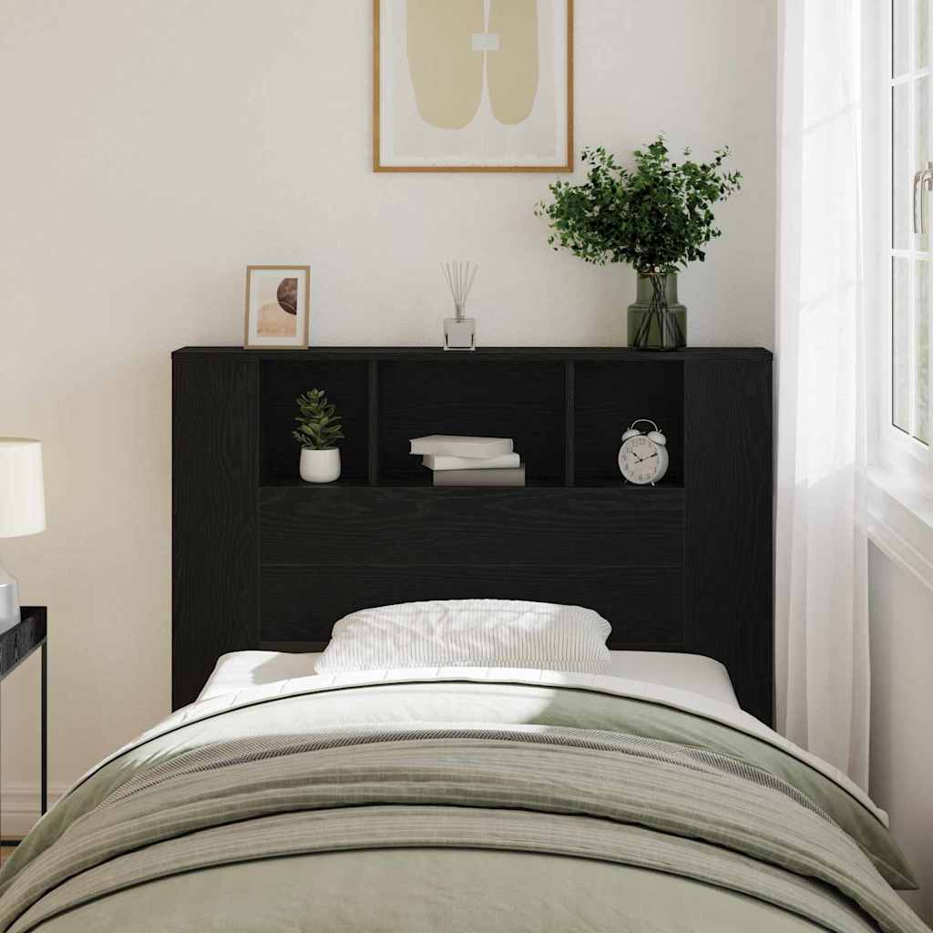 vidaXL Kopfteil Schrank Schwarz Eichen-Optik 120 x 18.5 x 102.5 cm
