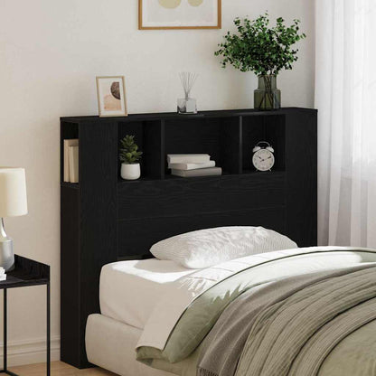 vidaXL Kopfteil Schrank Schwarz Eichen-Optik 120 x 18.5 x 102.5 cm