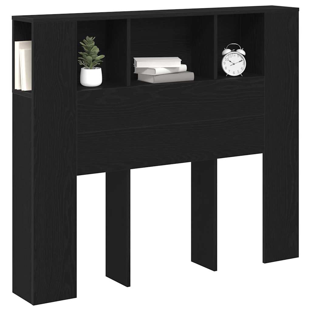 vidaXL Kopfteil Schrank Schwarz Eichen-Optik 120 x 18.5 x 102.5 cm