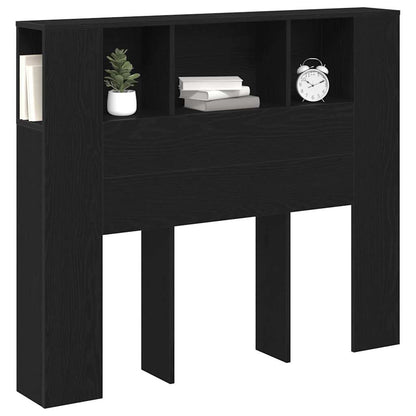 vidaXL Kopfteil Schrank Schwarz Eichen-Optik 120 x 18.5 x 102.5 cm