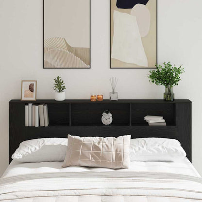 vidaXL Kopfteil Schrank Schwarz Eichen-Optik 200 x 18,5 x 102,5 cm