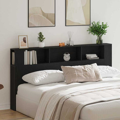 vidaXL Kopfteil Schrank Schwarz Eichen-Optik 200 x 18,5 x 102,5 cm