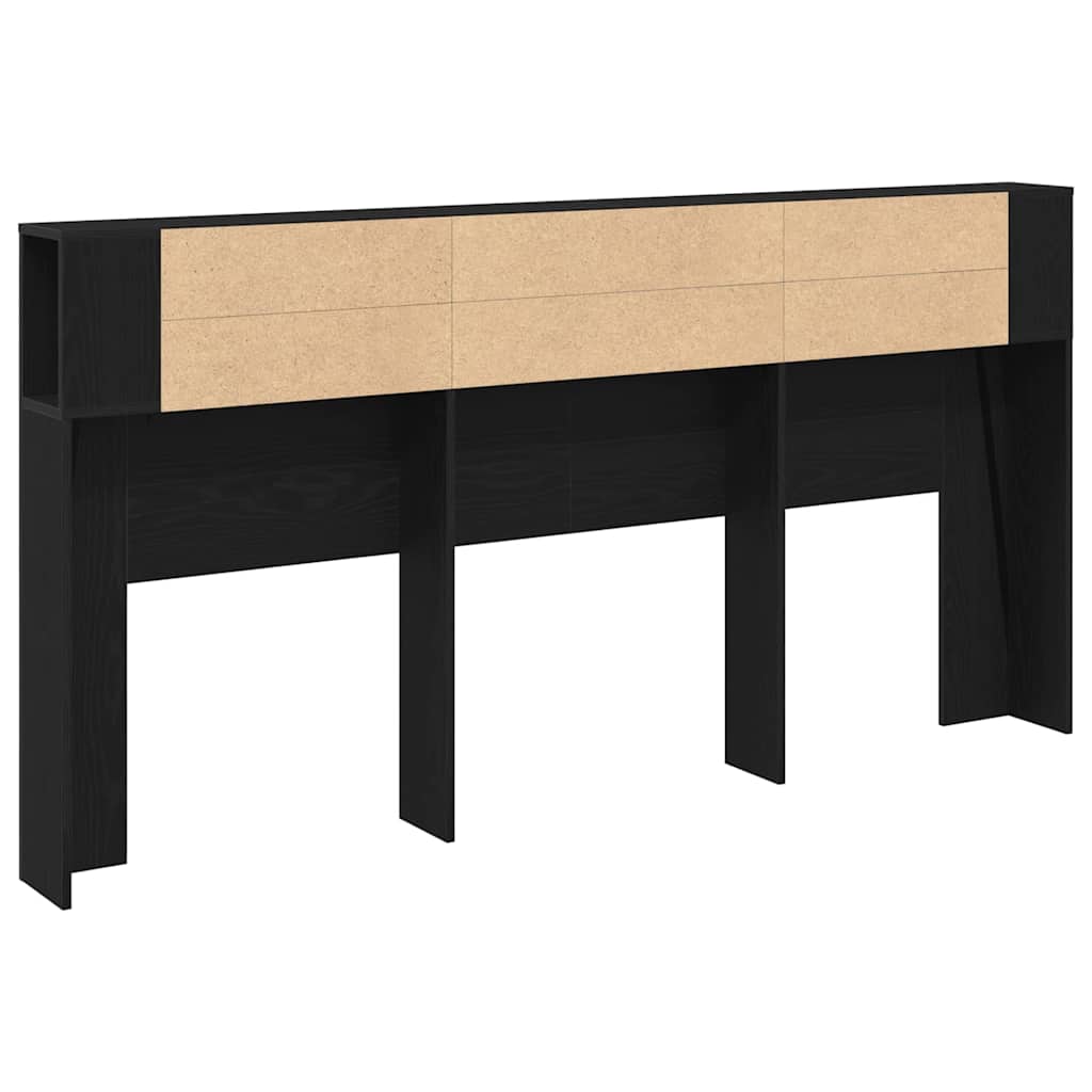 vidaXL Kopfteil Schrank Schwarz Eichen-Optik 200 x 18,5 x 102,5 cm