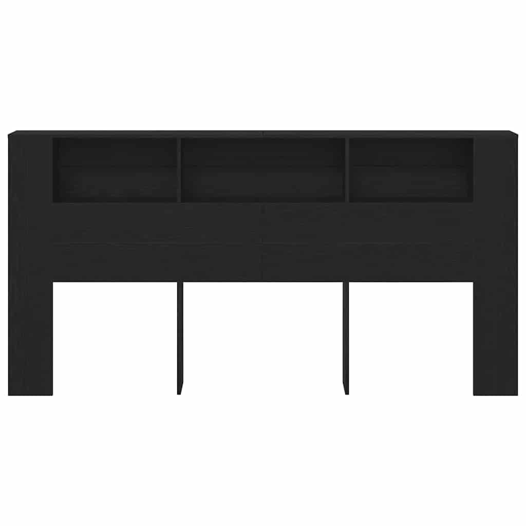 vidaXL Kopfteil Schrank Schwarz Eichen-Optik 200 x 18,5 x 102,5 cm