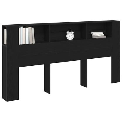 vidaXL Kopfteil Schrank Schwarz Eichen-Optik 200 x 18,5 x 102,5 cm