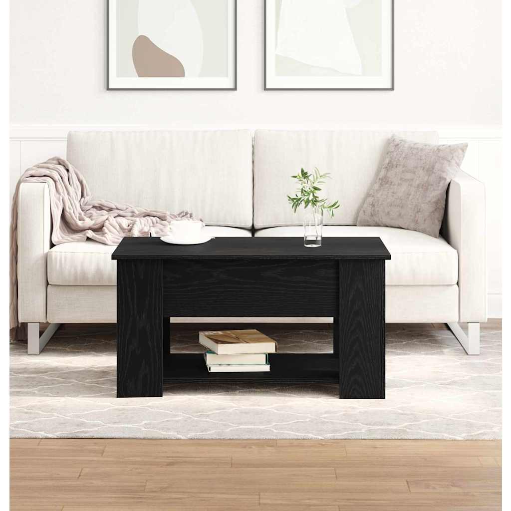 vidaXL Couchtisch Schwarz Eichen-Optik 79 x 49 x 41 cm Holzwerkstoff