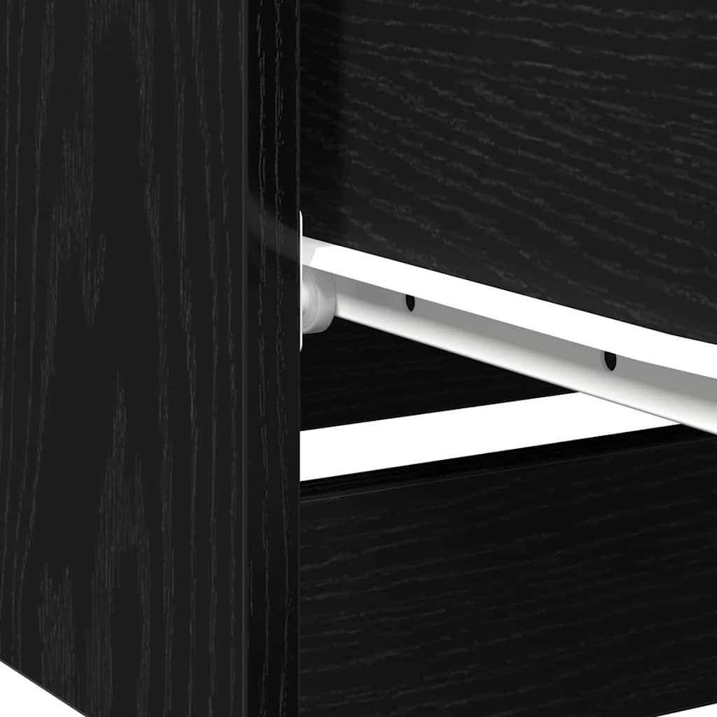 vidaXL Nachttisch 2 pcs Schwarz Eichen-Optik 40 x 65 x 65 cm