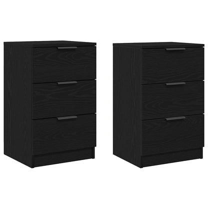 vidaXL Nachttisch 2 pcs Schwarz Eichen-Optik 40 x 65 x 65 cm