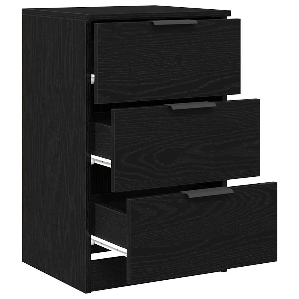 vidaXL Nachttisch 2 pcs Schwarz Eichen-Optik 40 x 65 x 65 cm