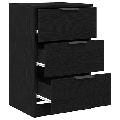 vidaXL Nachttisch 2 pcs Schwarz Eichen-Optik 40 x 65 x 65 cm