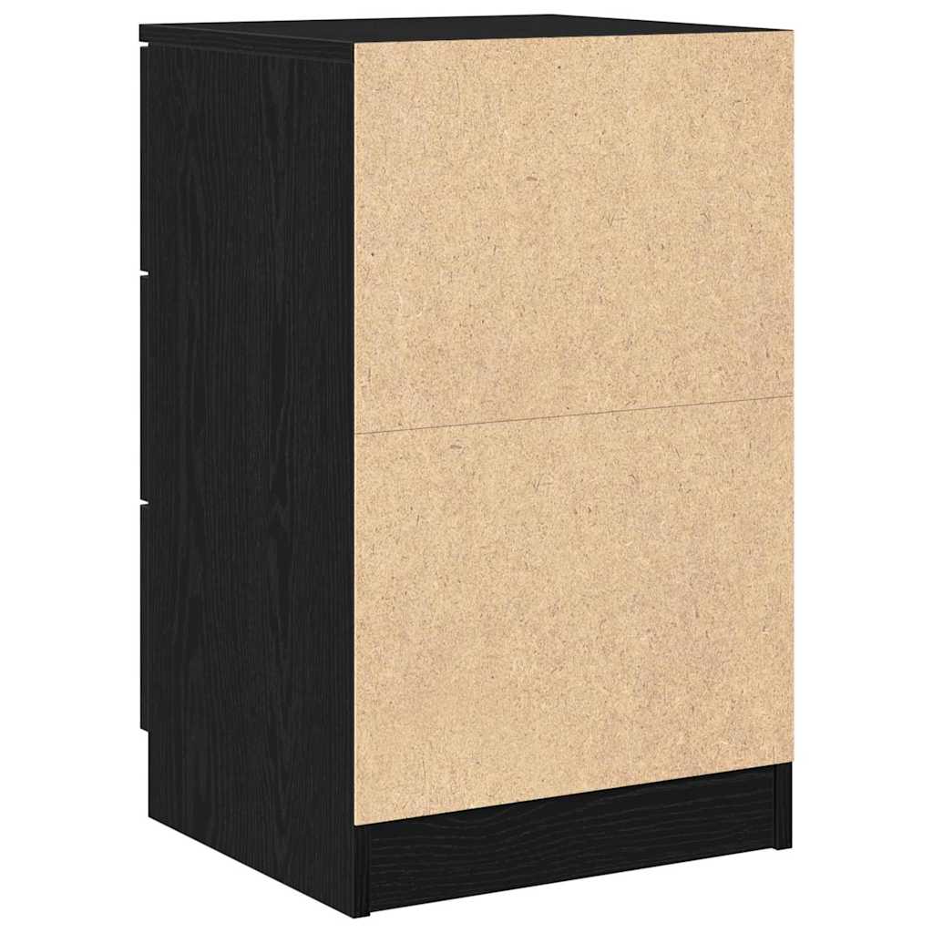 vidaXL Nachttisch 2 pcs Schwarz Eichen-Optik 40 x 65 x 65 cm