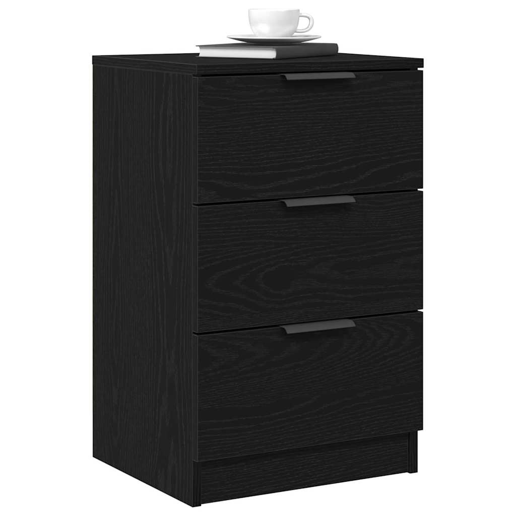 vidaXL Nachttisch 2 pcs Schwarz Eichen-Optik 40 x 65 x 65 cm