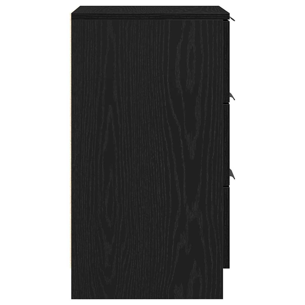 vidaXL Nachttisch 2 pcs Schwarz Eichen-Optik 40 x 65 x 65 cm