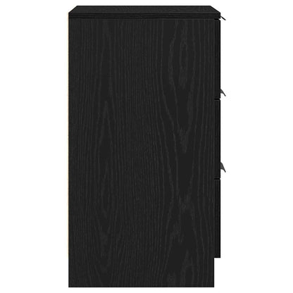 vidaXL Nachttisch 2 pcs Schwarz Eichen-Optik 40 x 65 x 65 cm