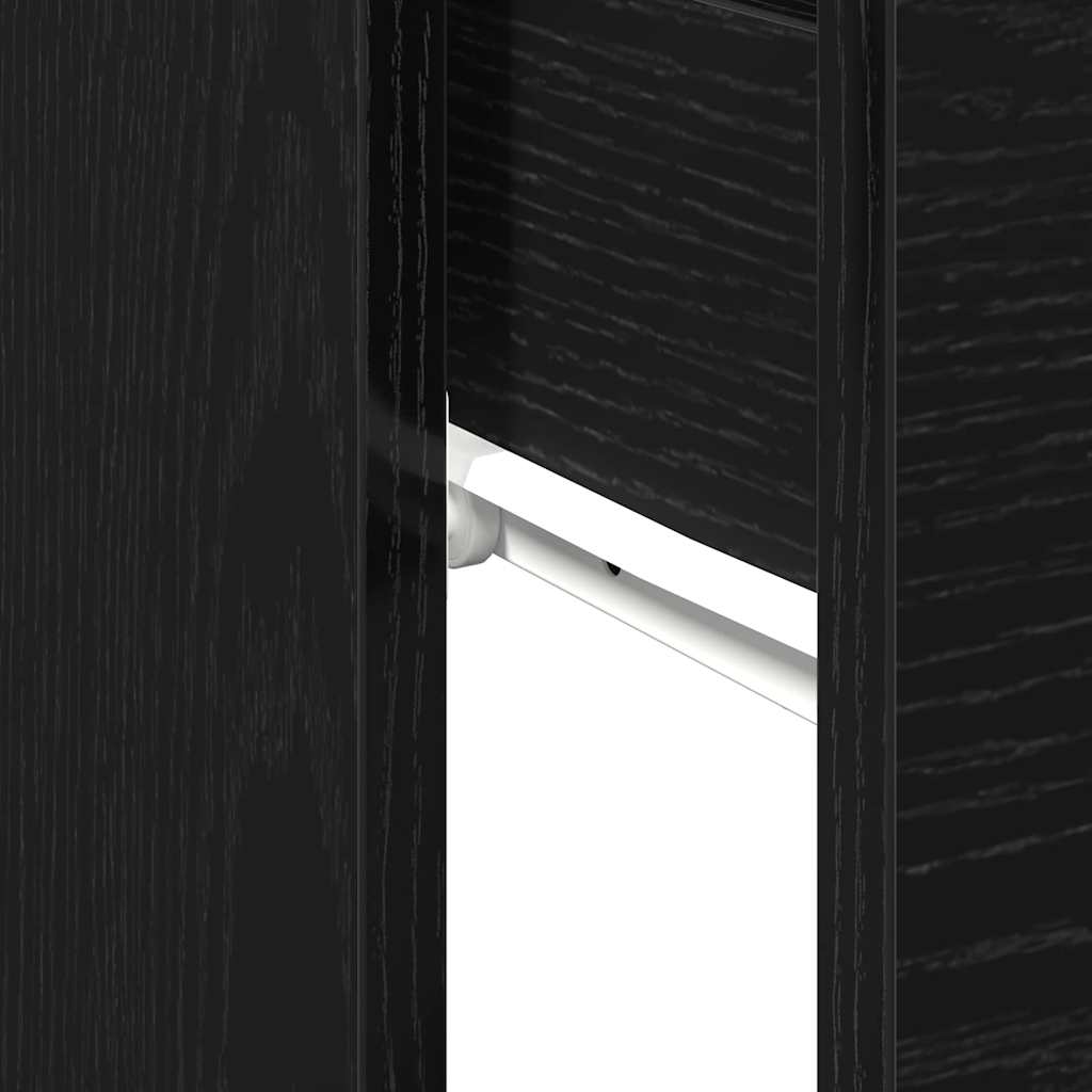 Konsolentisch mit Speicher Schwarz Eichen-Optik 30 x 36 x 75 cm