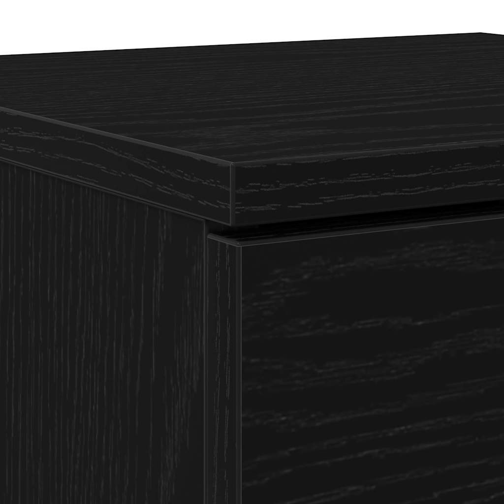 Sideboard 2 pcs Schwarz Eichen-Optik 30 x 30 x 70 cm