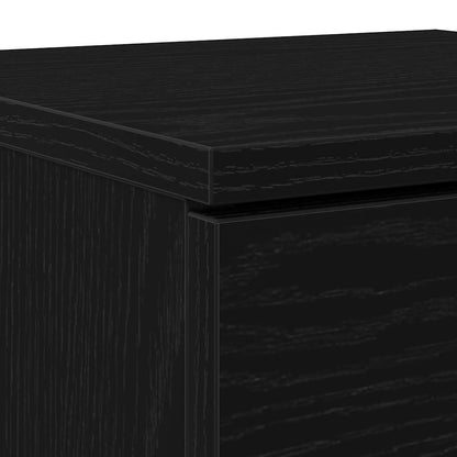 Sideboard 2 pcs Schwarz Eichen-Optik 30 x 30 x 70 cm
