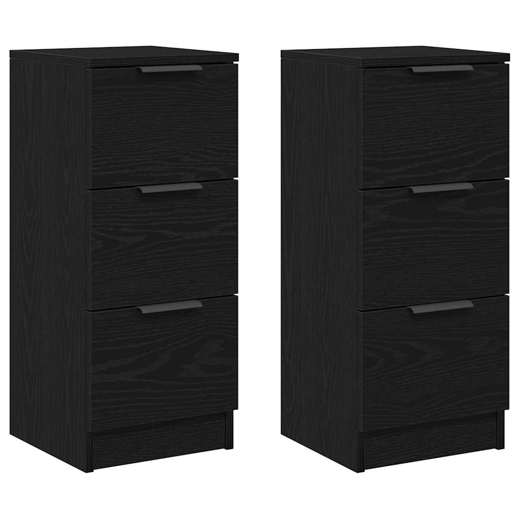 Sideboard 2 pcs Schwarz Eichen-Optik 30 x 30 x 70 cm