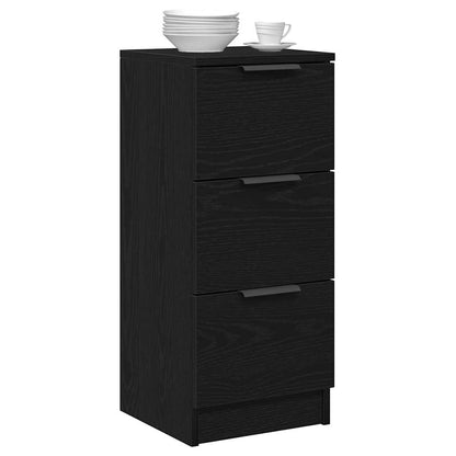 Sideboard 2 pcs Schwarz Eichen-Optik 30 x 30 x 70 cm