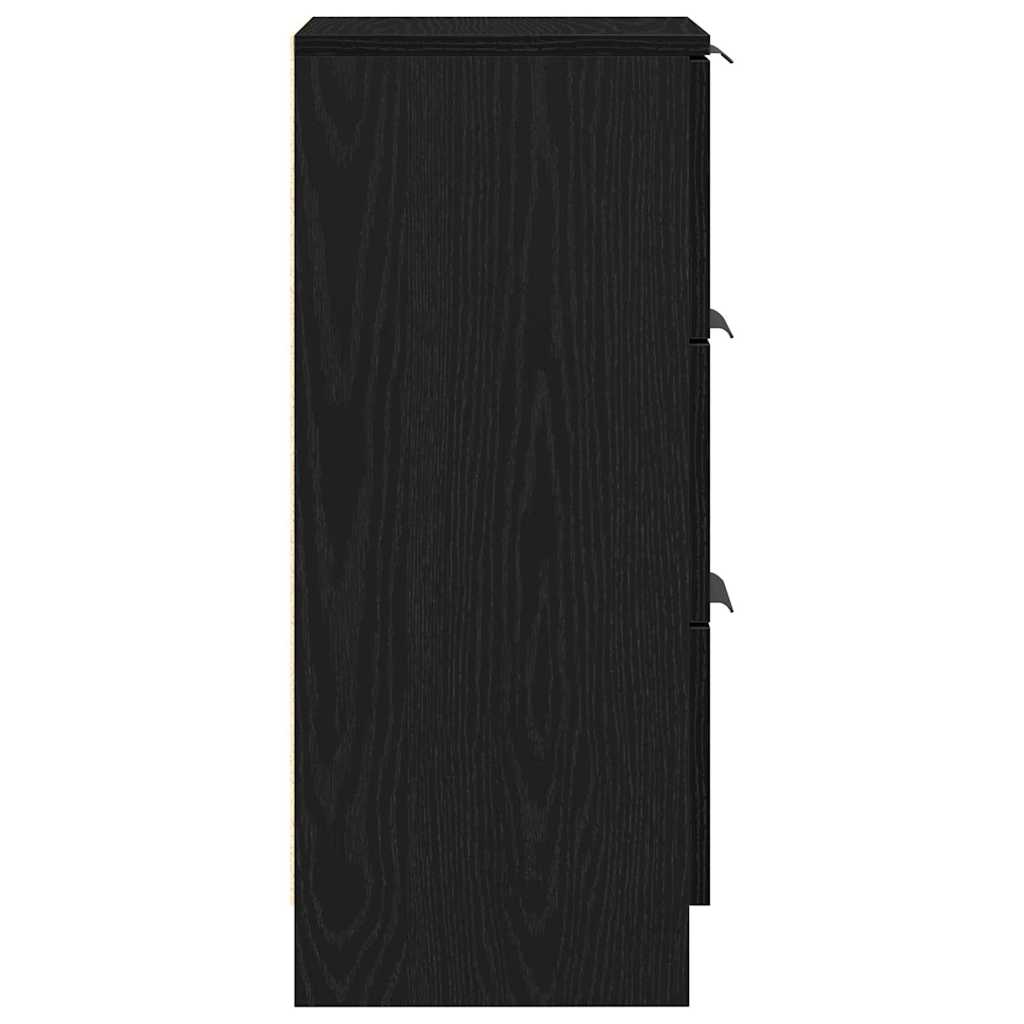 Sideboard 2 pcs Schwarz Eichen-Optik 30 x 30 x 70 cm