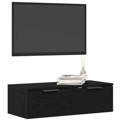 Wandschrank Schwarz Eichen-Optik 68 x 30 x 20 cm Holzwerkstoff