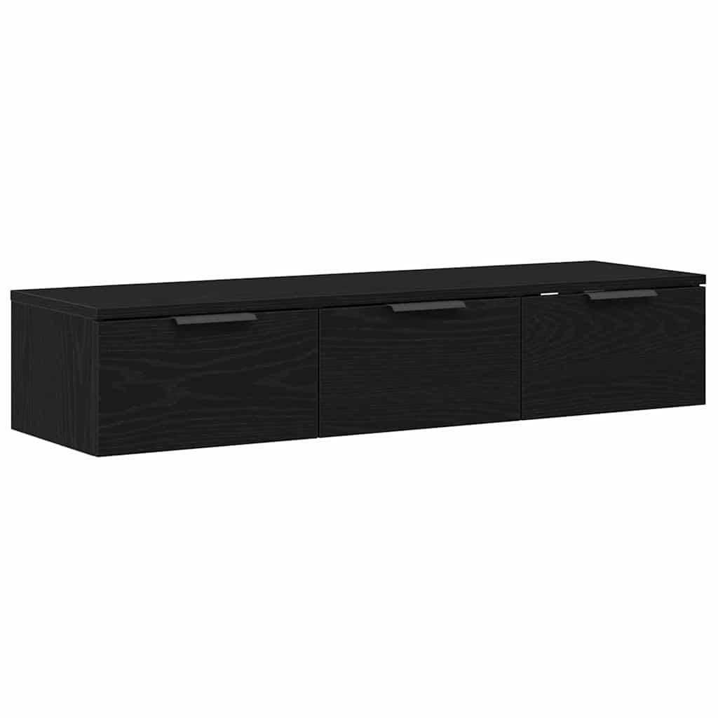 vidaXL Wandschrank Schwarz Eichen-Optik 102 x 30 x 20 cm Holzwerkstoff