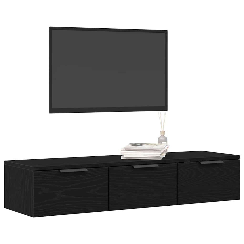 vidaXL Wandschrank Schwarz Eichen-Optik 102 x 30 x 20 cm Holzwerkstoff