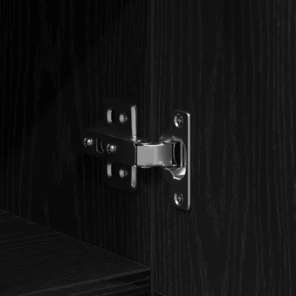 Schuhschrank mit Regal Schwarz Eichen-Optik 29,5 x 35 x 70 cm