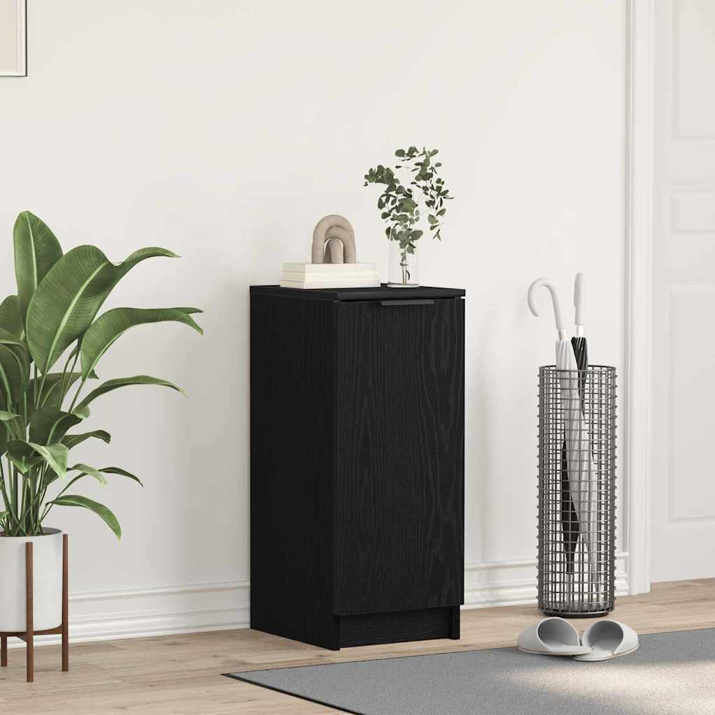 Schuhschrank mit Regal Schwarz Eichen-Optik 29,5 x 35 x 70 cm