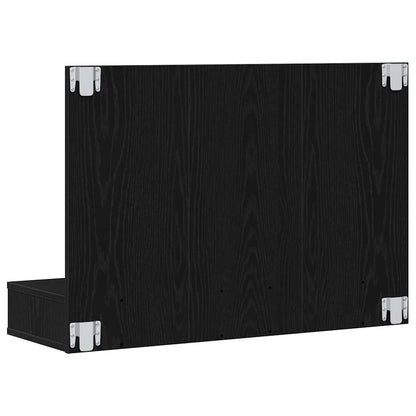Spiegelschrank mit Regal Schwarz Eichen-Optik 90 x 31,5 x 62 cm