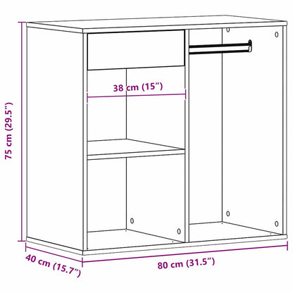 vidaXL Kosmetikschrank mit Regal Schwarz Eichen-Optik 80 x 40 x 75 cm