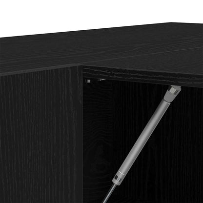 vidaXL Flurschrank mit Regal Schwarz Eichen-Optik 97,5 x 37 x 99 cm