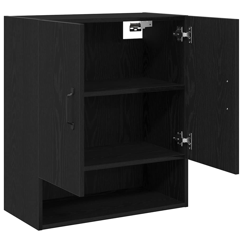 Wandschrank Schwarz Eichen-Optik 60 x 30 x 70 cm Holzwerkstoff