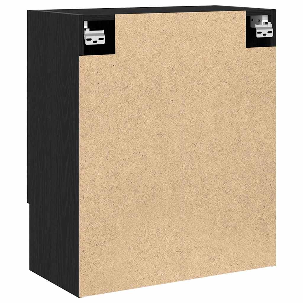 Wandschrank Schwarz Eichen-Optik 60 x 30 x 70 cm Holzwerkstoff