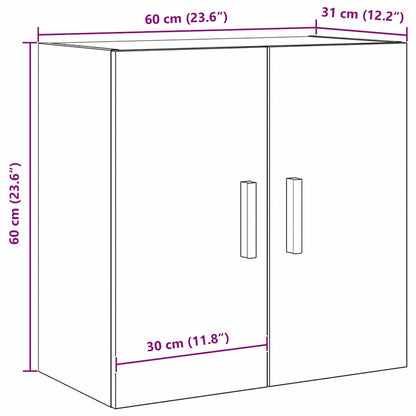 vidaXL Wandschrank Schwarz Eichen-Optik 60 x 30 x 60 cm Holzwerkstoff