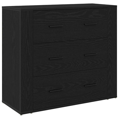 Sideboard Schwarz Eichen-Optik 80 x 33 x 70 cm Holzwerkstoff