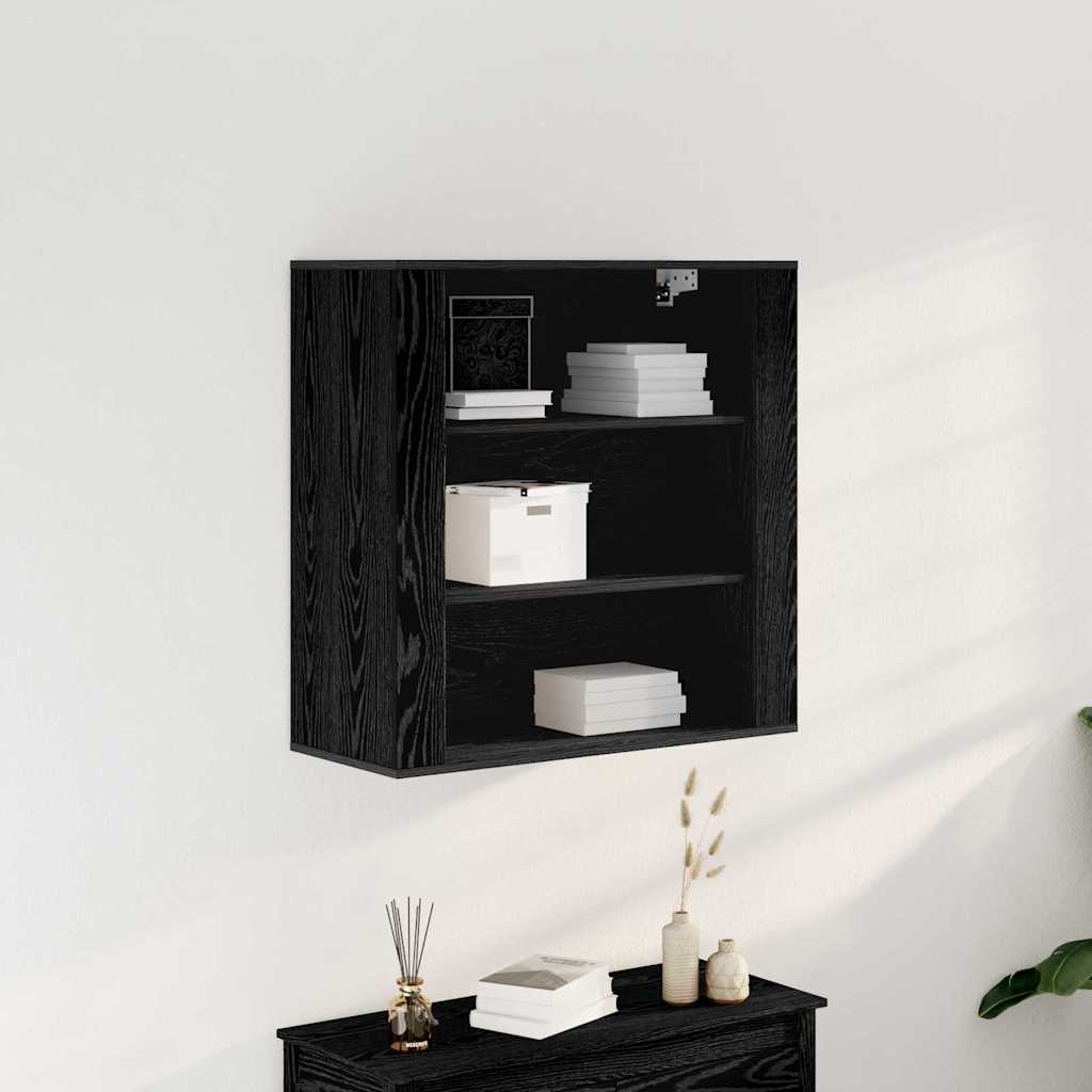 vidaXL Wandschrank Schwarz Eichen-Optik 80 x 33 x 80 cm Holzwerkstoff