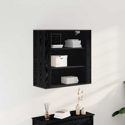 vidaXL Wandschrank Schwarz Eichen-Optik 80 x 33 x 80 cm Holzwerkstoff